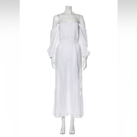 Lisa Marie Fernandez Off-the Shoulder Long Dress, Size Small - Picture 10 of 16